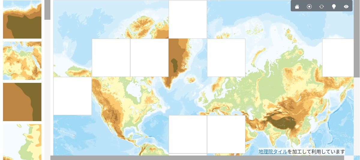 世界地図の地図パズル