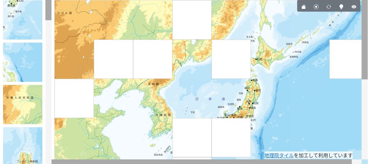 日本地図の地図パズル